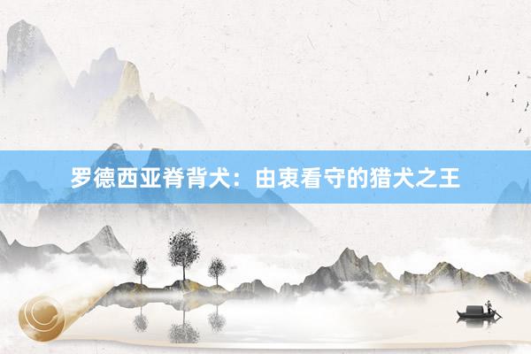 罗德西亚脊背犬：由衷看守的猎犬之王